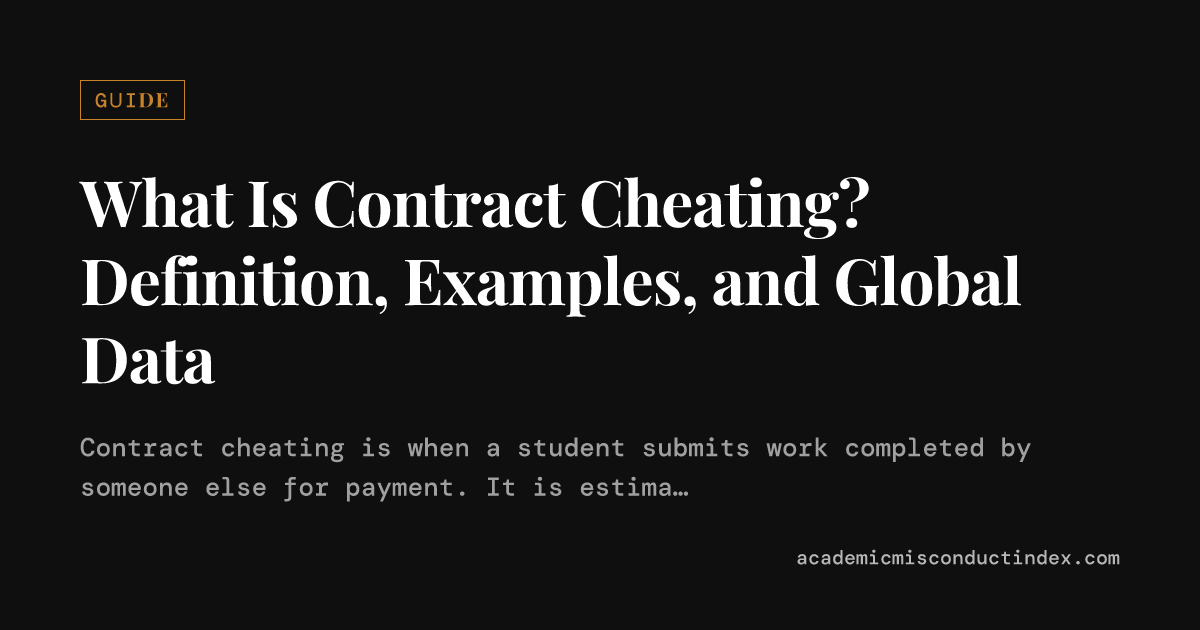 What Is Contract Cheating? Definition, Examples and Data 2026